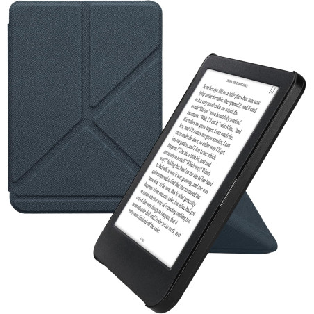 kwmobile Étui Compatible avec Kobo Clara BW/Colour Coque - Étui à Rabat magnétique Tablette eReader Similicuir - Bleu foncé