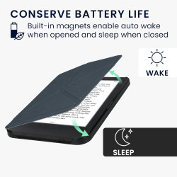 kwmobile Étui Compatible avec Kobo Clara BW/Colour Coque - Étui à Rabat magnétique Tablette eReader Similicuir - Bleu foncé