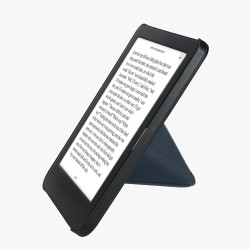 kwmobile Étui Compatible avec Kobo Clara BW/Colour Coque - Étui à Rabat magnétique Tablette eReader Similicuir - Bleu foncé