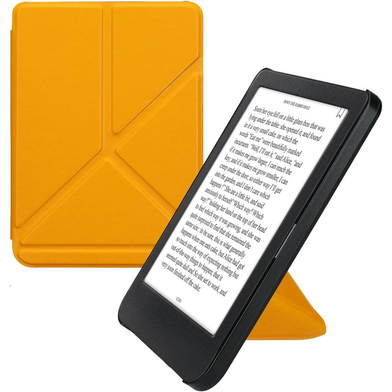 kwmobile Étui Compatible avec Kobo Clara BW/Colour Coque - Étui à Rabat magnétique Tablette eReader Similicuir - Jaune radieux