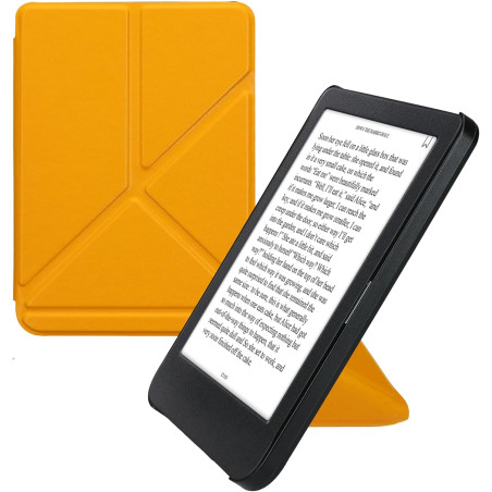 kwmobile Étui Compatible avec Kobo Clara BW/Colour Coque - Étui à Rabat magnétique Tablette eReader Similicuir - Jaune radieux