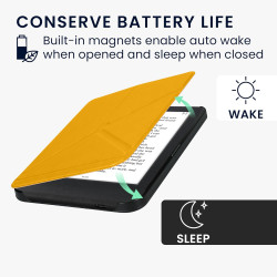 kwmobile Étui Compatible avec Kobo Clara BW/Colour Coque - Étui à Rabat magnétique Tablette eReader Similicuir - Jaune radieux