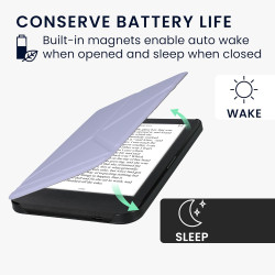 kwmobile Étui Compatible avec Kobo Clara BW/Colour Coque - Étui à Rabat magnétique Tablette eReader Similicuir - Lavande