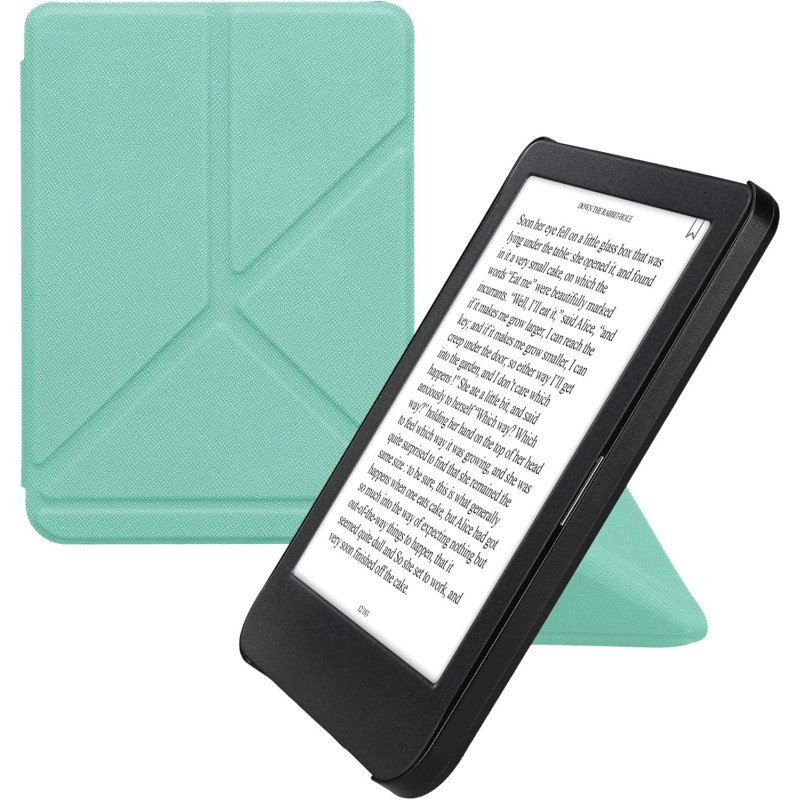 kwmobile Étui Compatible avec Kobo Clara BW/Colour Coque - Étui à Rabat magnétique Tablette eReader Similicuir - Menthe glaciale
