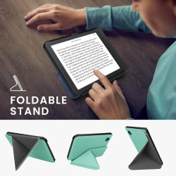 kwmobile Étui Compatible avec Kobo Clara BW/Colour Coque - Étui à Rabat magnétique Tablette eReader Similicuir - Menthe glaciale