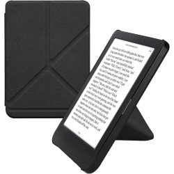 kwmobile Étui Compatible avec Kobo Clara BW/Colour Coque - Étui à Rabat magnétique Tablette eReader Similicuir - Noir