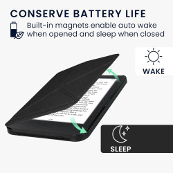 kwmobile Étui Compatible avec Kobo Clara BW/Colour Coque - Étui à Rabat magnétique Tablette eReader Similicuir - Noir
