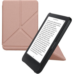 kwmobile Étui Compatible avec Kobo Clara BW/Colour Coque - Étui à Rabat magnétique Tablette eReader Similicuir - Or Rose