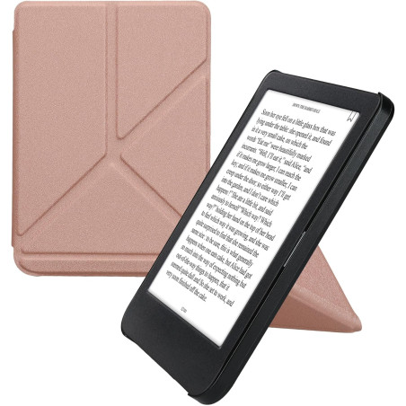 kwmobile Étui Compatible avec Kobo Clara BW/Colour Coque - Étui à Rabat magnétique Tablette eReader Similicuir - Or Rose