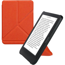 Kwmobile étui compatible avec kobo clara bw/colour coque - étui à rabat magnétique tablette ereader similicuir - orange fruitée