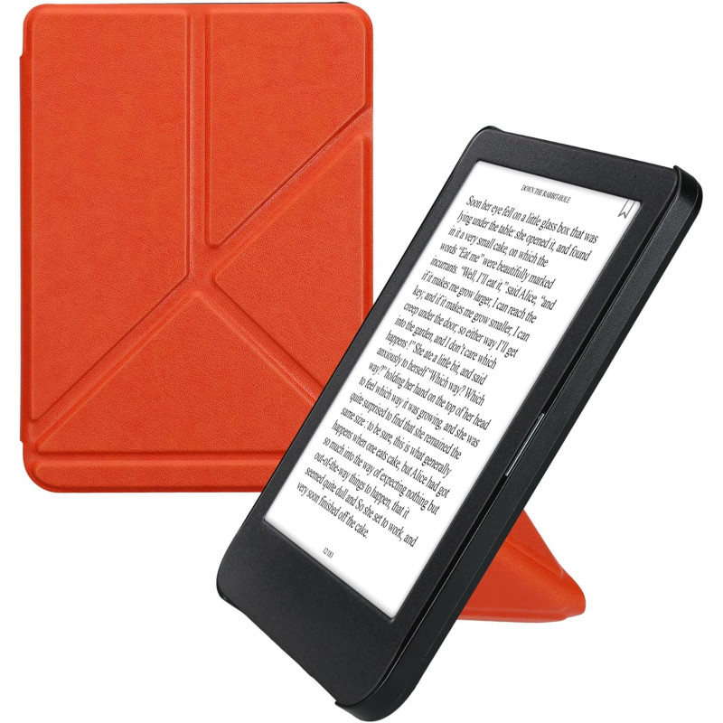 Kwmobile étui compatible avec kobo clara bw/colour coque - étui à rabat magnétique tablette ereader similicuir - orange fruitée