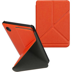 Kwmobile étui compatible avec kobo clara bw/colour coque - étui à rabat magnétique tablette ereader similicuir - orange fruitée