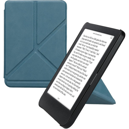 kwmobile Étui Compatible avec Kobo Clara BW/Colour Coque - Étui à Rabat magnétique Tablette eReader Similicuir - pétrole