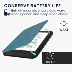 kwmobile Étui Compatible avec Kobo Clara BW/Colour Coque - Étui à Rabat magnétique Tablette eReader Similicuir - pétrole