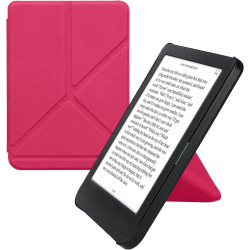 kwmobile Étui Compatible avec Kobo Clara BW/Colour Coque - Étui à Rabat magnétique Tablette eReader Similicuir - Rose Fluo