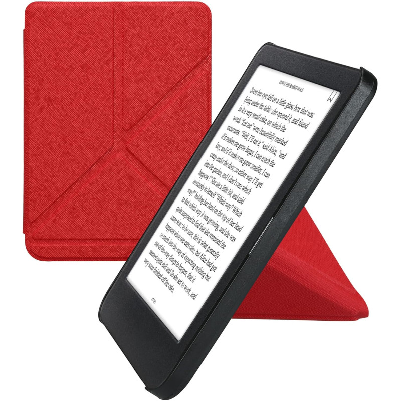 kwmobile Étui Compatible avec Kobo Clara BW/Colour Coque - Étui à Rabat magnétique Tablette eReader Similicuir - Rouge foncé