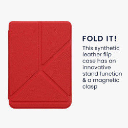 kwmobile Étui Compatible avec Kobo Clara BW/Colour Coque - Étui à Rabat magnétique Tablette eReader Similicuir - Rouge foncé