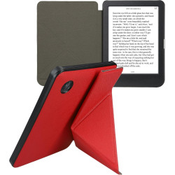 kwmobile Étui Compatible avec Kobo Clara BW/Colour Coque - Étui à Rabat magnétique Tablette eReader Similicuir - Rouge foncé
