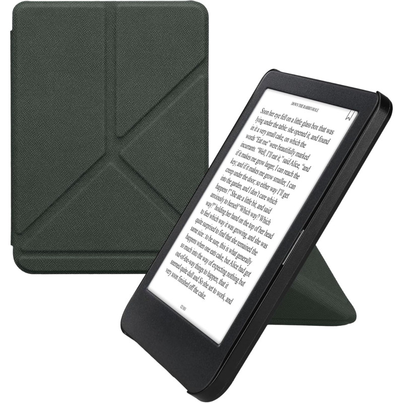 kwmobile Étui Compatible avec Kobo Clara BW/Colour Coque - Étui à Rabat magnétique Tablette eReader Similicuir - Vert foncé