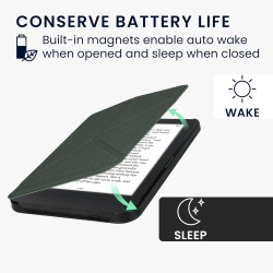 kwmobile Étui Compatible avec Kobo Clara BW/Colour Coque - Étui à Rabat magnétique Tablette eReader Similicuir - Vert foncé