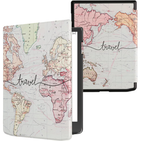 kwmobile Étui Compatible avec Pocketbook InkPad 4 / Color 3 / Color 2 Coque - Étui à Rabat magnétique Tablette eReader Similicui
