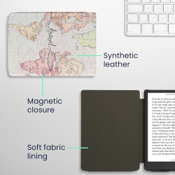 kwmobile Étui Compatible avec Pocketbook InkPad 4 / Color 3 / Color 2 Coque - Étui à Rabat magnétique Tablette eReader Similicui