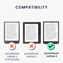 kwmobile Étui Compatible avec Pocketbook InkPad 4 / Color 3 / Color 2 Coque - Étui à Rabat magnétique Tablette eReader Similicui
