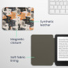 Kwmobile étui compatible avec kobo clara bw/colour coque - étui à rabat magnétique tablette ereader similicuir - orange-noir-bla