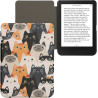 Kwmobile étui compatible avec kobo clara bw/colour coque - étui à rabat magnétique tablette ereader similicuir - orange-noir-bla
