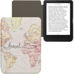 kwmobile Étui Compatible avec Kobo Clara BW/Colour Coque - Étui à Rabat magnétique Tablette eReader Similicuir - Noir-Multicolor