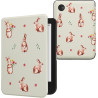 kwmobile Étui Compatible avec Kobo Clara BW/Colour Coque - Étui à Rabat magnétique Tablette eReader Similicuir - Blanc-Marron-Ve