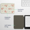 kwmobile Étui Compatible avec Kobo Clara BW/Colour Coque - Étui à Rabat magnétique Tablette eReader Similicuir - Blanc-Marron-Ve