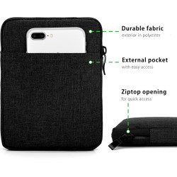 Mygadget pochette nylon pour tablette jusqu'à 6,8 pouces - protection pour 18 x 13,5 cm - ex. kindle paperblanc 11e génération -