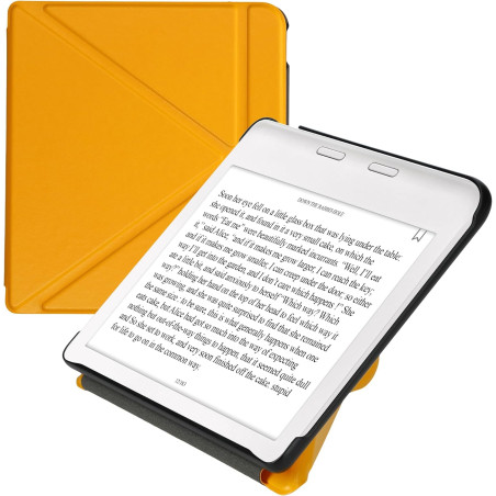 kwmobile Étui Compatible avec Kobo Libra Colour Coque - Étui à Rabat magnétique Tablette eReader Similicuir - Jaune radieux