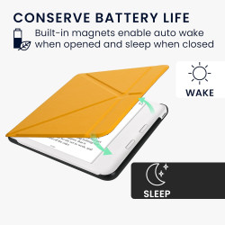 kwmobile Étui Compatible avec Kobo Libra Colour Coque - Étui à Rabat magnétique Tablette eReader Similicuir - Jaune radieux