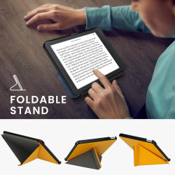 kwmobile Étui Compatible avec Kobo Libra Colour Coque - Étui à Rabat magnétique Tablette eReader Similicuir - Jaune radieux