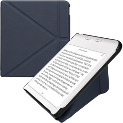 kwmobile Étui Compatible avec Kobo Libra Colour Coque - Étui à Rabat magnétique Tablette eReader Similicuir - Bleu foncé