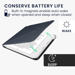 kwmobile Étui Compatible avec Kobo Libra Colour Coque - Étui à Rabat magnétique Tablette eReader Similicuir - Bleu foncé