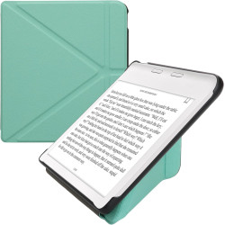 kwmobile Étui Compatible avec Kobo Libra Colour Coque - Étui à Rabat magnétique Tablette eReader Similicuir - Menthe glaciale