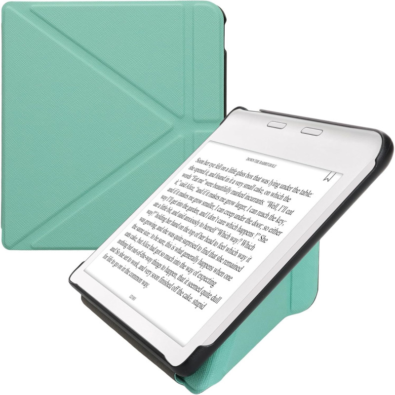 kwmobile Étui Compatible avec Kobo Libra Colour Coque - Étui à Rabat magnétique Tablette eReader Similicuir - Menthe glaciale