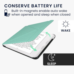 kwmobile Étui Compatible avec Kobo Libra Colour Coque - Étui à Rabat magnétique Tablette eReader Similicuir - Menthe glaciale