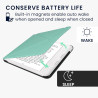 kwmobile Étui Compatible avec Kobo Libra Colour Coque - Étui à Rabat magnétique Tablette eReader Similicuir - Menthe glaciale