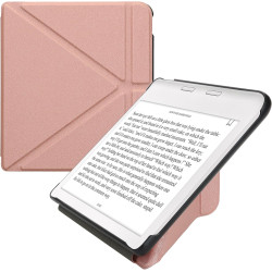 kwmobile Étui Compatible avec Kobo Libra Colour Coque - Étui à Rabat magnétique Tablette eReader Similicuir - Or Rose
