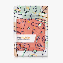 Kwmobile étui compatible avec kobo libra colour coque - étui à rabat magnétique tablette ereader similicuir - orange