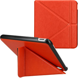 Kwmobile étui compatible avec kobo libra colour coque - étui à rabat magnétique tablette ereader similicuir - orange