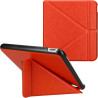 Kwmobile étui compatible avec kobo libra colour coque - étui à rabat magnétique tablette ereader similicuir - orange