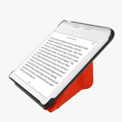 Kwmobile étui compatible avec kobo libra colour coque - étui à rabat magnétique tablette ereader similicuir - orange