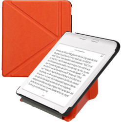 Kwmobile étui compatible avec kobo libra colour coque - étui à rabat magnétique tablette ereader similicuir - orange fruitée