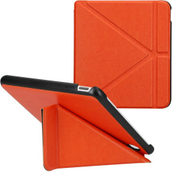 Kwmobile étui compatible avec kobo libra colour coque - étui à rabat magnétique tablette ereader similicuir - orange fruitée