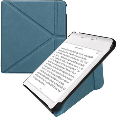 kwmobile Étui Compatible avec Kobo Libra Colour Coque - Étui à Rabat magnétique Tablette eReader Similicuir - pétrole